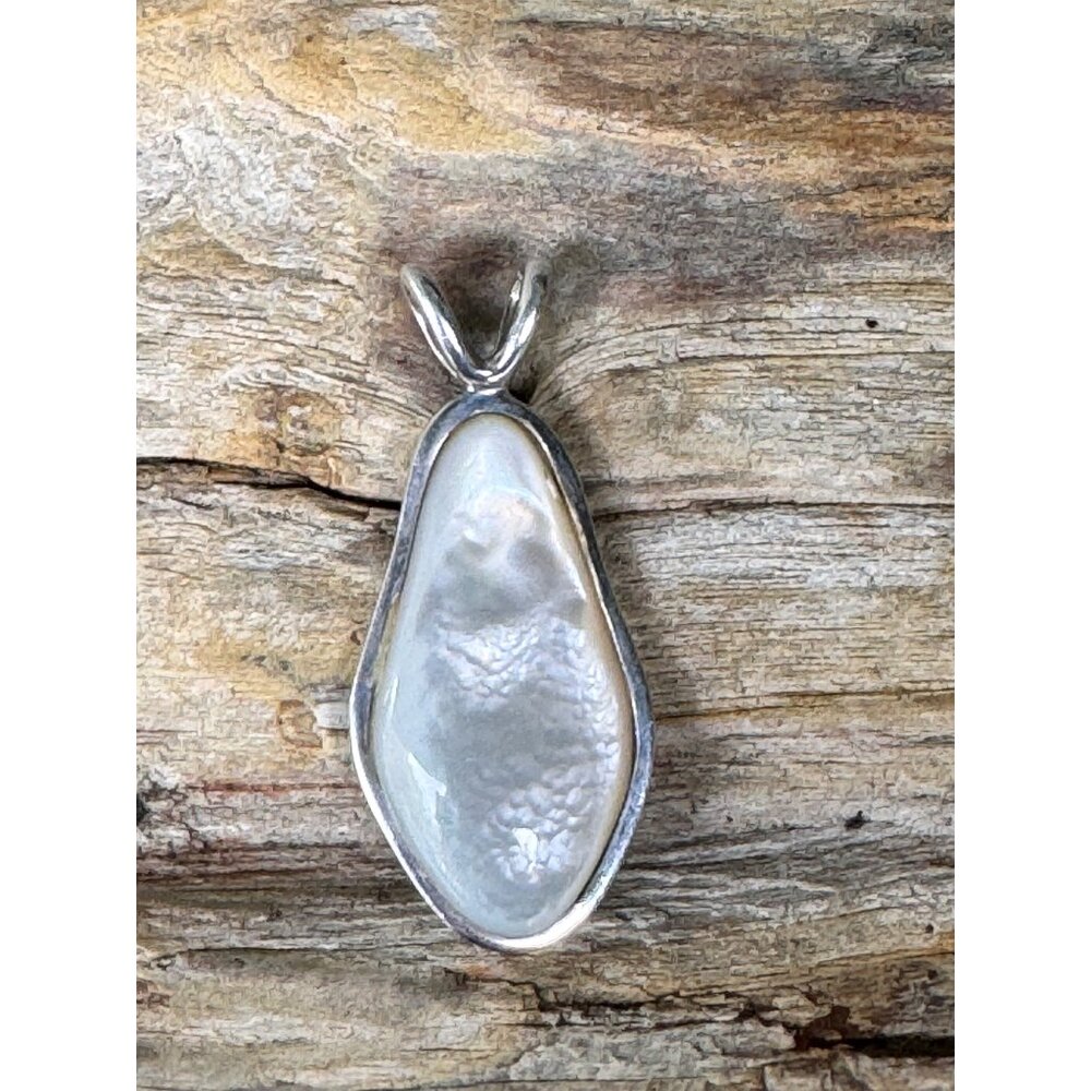 Barse Sterling Silver Pendant With Mother Of Pearl Teardrop14.73g